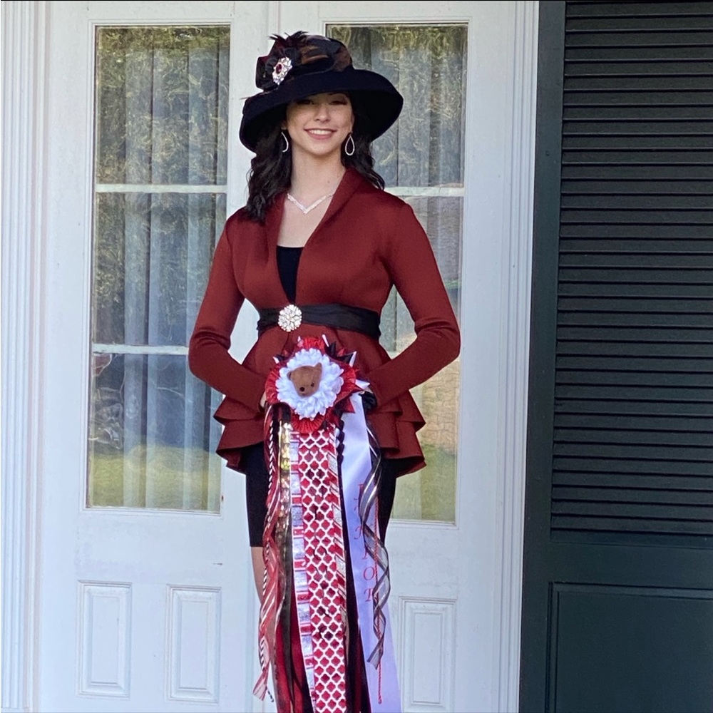 RUST BLACK RHINESTONE UNIQUE HOMECOMING SUIT